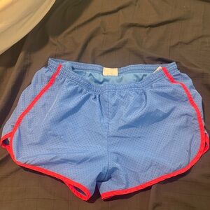 Blue Women's Shorts with Red Trim